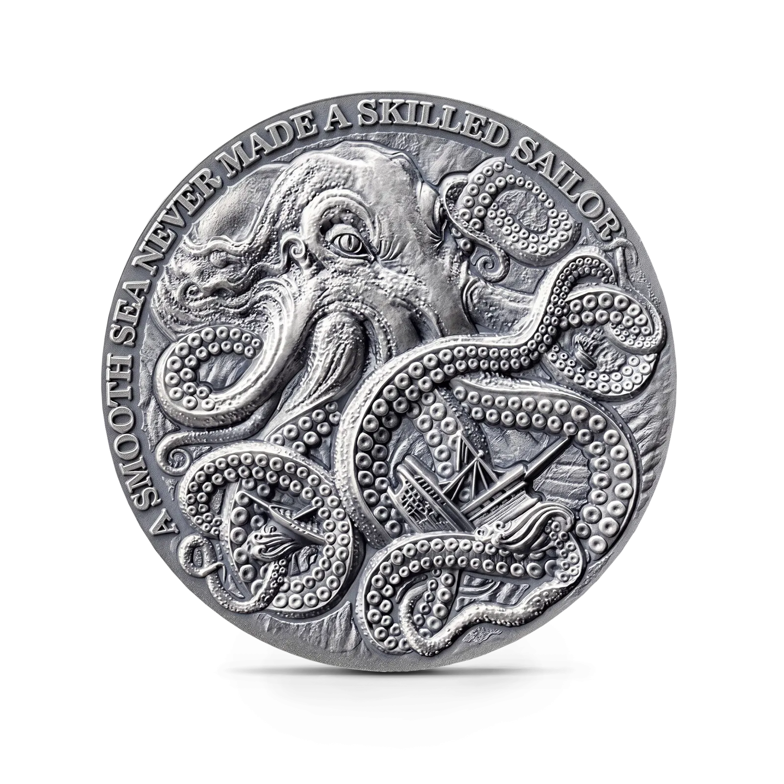 Монета "Кракен", 2024 г., Серебро, 31,1 гр., проба 999, ГАНА