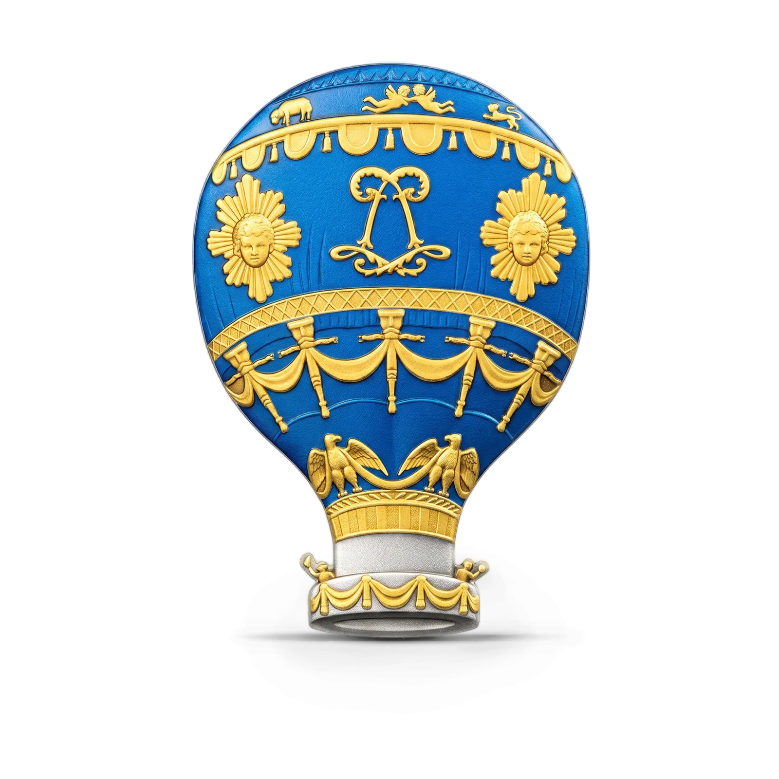 Монета "Воздушный шар", 2023 г., Серебро, 62,2 гр., проба 999, БУРУНДИ