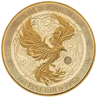Монета "Золотой феникс", 2025 г., Золото, 31,1 гр., проба 9999, НИУЭ