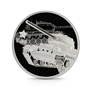 Монета "Танк Т34", 2024 г., Серебро, 31,1 гр., проба 999, ГАНА