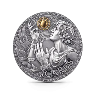 Монета "Икар", 2025 г., Серебро, 31,1 гр., проба 999, КАМЕРУН