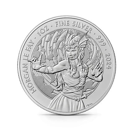 Монета "Моргана ле Фэй",  2024 г., Серебро, 31,1 гр., проба 999, СОЕДИНЕННОЕ КОРОЛЕВСТВО