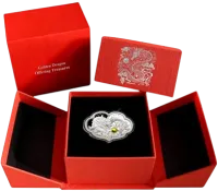 Монета «Дракон на богатство», 2023 г., Серебро, 62,2 гр., проба 999, САМОА