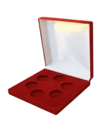 Футляр (161x161x40 мм) на 6 монет в капсулах (диаметр 46 мм), тёмно-синий