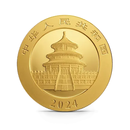 Монета "Панда",  2024 г., Золото, 30 гр., проба 999, КИТАЙ