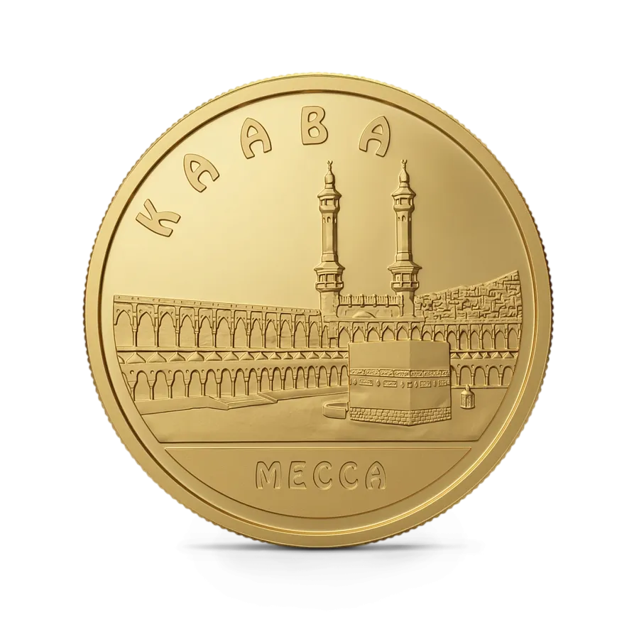 Монета "Мечеть Кааба. Знаменитые мечети мира", 2010 г., Золото, 3,11 гр., проба 999, КАЗАХСТАН