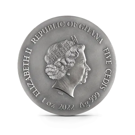 Монета "Три мудрые обезьяны", 2022 г., Серебро, 31,1 гр., проба 999, ГАНА