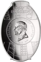 Монета «Кубок UEFA 2024», 2024 г., Серебро, 93,3 гр., проба 999, СОЛОМОНОВЫ ОСТРОВА