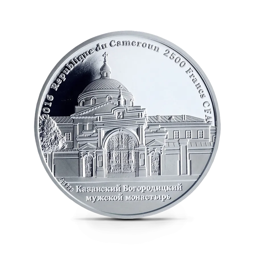 Монета "Икона казанской Божьей Матери", 2016 г., Серебро, 28,28 гр., проба 999, КАМЕРУН