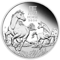 Монета «Год Лошади (пруф)», 2026 г., Серебро, 31,1 гр., проба 999.9, АВСТРАЛИЯ