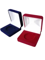 Футляр (76x76x41 мм) для 1 монеты (диаметр 46 мм), темно-синий