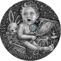 Монета «Мой первый бриллиант»,  2022 г., Серебро, 15,55 гр., проба 999, НИУЭ