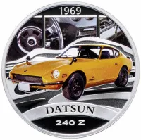 Монета "Datsun. Автомобильная классика" 2006 г., 31,1 гр., проба 999, ТУВАЛУ