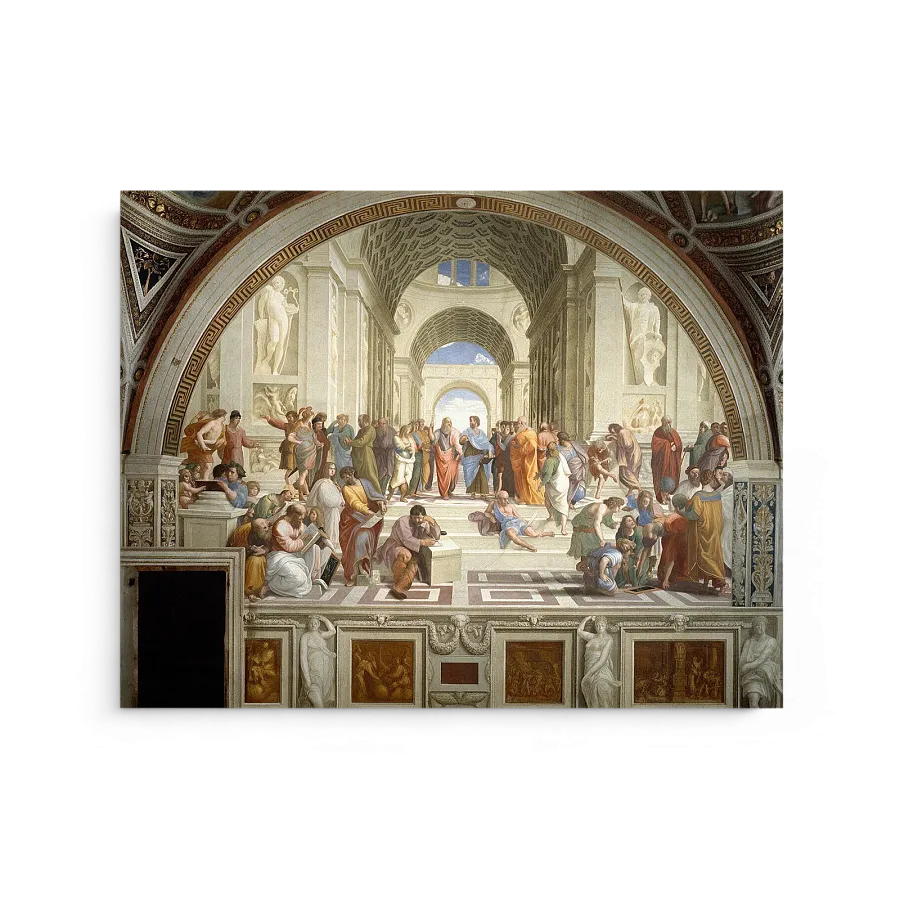 Монета "Афинская школа 1509-1511 гг.",  Рафаэль.,  2025 г., Серебро, 31,1 гр., проба 999, КАМЕРУН