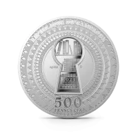 Монета "Ключ знаний", 2023 г., Серебро, 17,5 гр., проба 999, КАМЕРУН