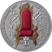 Монета "Монгольская Империя",  2024 г., Серебро, 62,2 гр., проба 999, КАМЕРУН