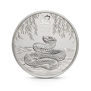 Монета "Лунный календарь Год Змеи", 2025 г., Серебро, 15,55 гр., проба 9999, АВСТРАЛИЯ