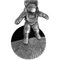 Монета «Астронавт на Луне»,  2022 г., Серебро, 62,2 гр., проба 999, ЧАД