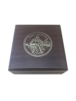 Деревянный футляр без логотипа /с логотипом Золотая Плата/Сеятель/Георгий Победоносец для одной монеты