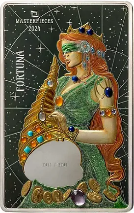 Монета «Богиня Фортуны», 2024 г., Серебро, 200 гр., проба 999, ГАНА