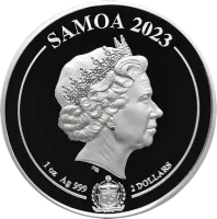Монета "Золотой орел", 2023 г., Серебро, 31,1 гр., проба 999, САМОА