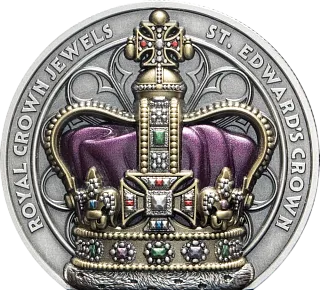 Монета "Корона Святого Эдвардса", 2026 г., Серебро, 62,2 гр., проба 999, НИУЭ
