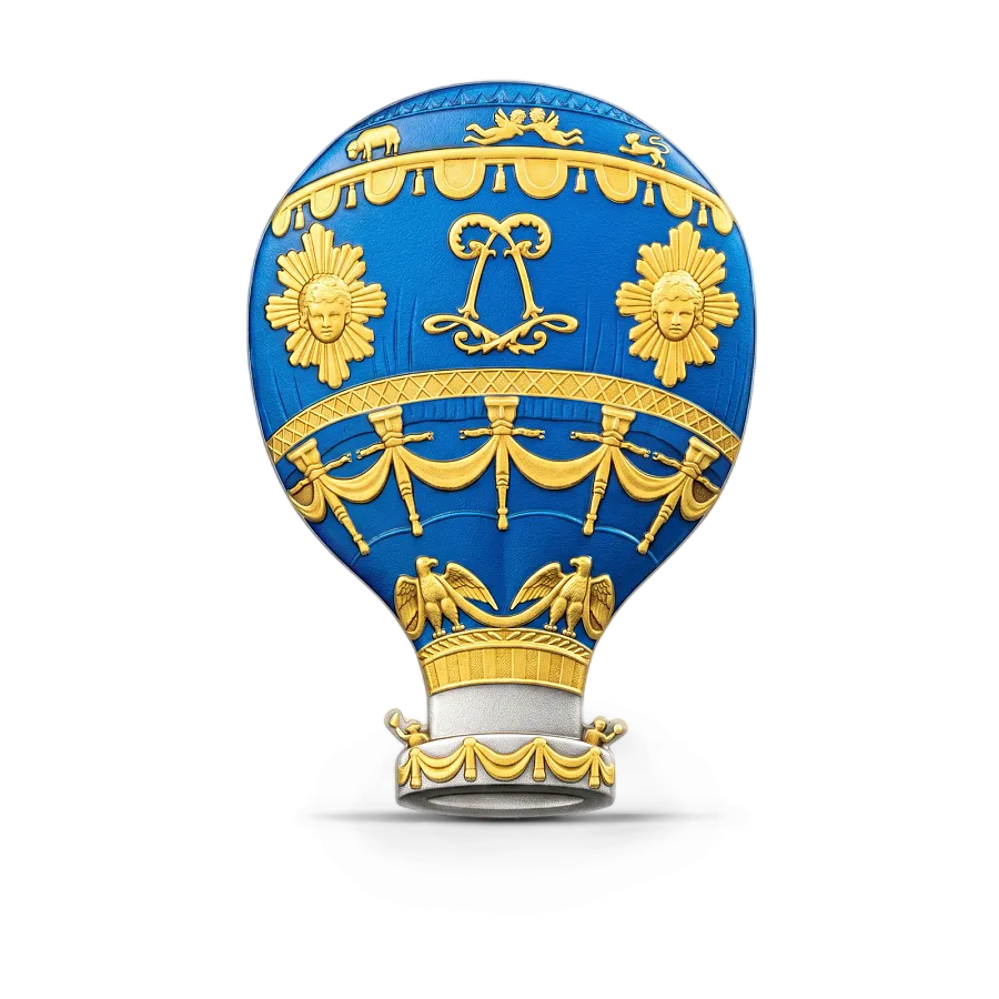 Монета "Воздушный шар", 2023 г., Серебро, 62,2 гр., проба 999, БУРУНДИ
