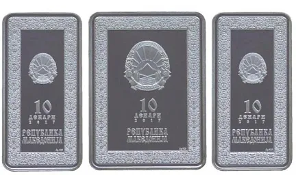 Монета "Набор икон Триптих", 2017 г., Серебро, 24 гр., проба 925, СЕВЕРНАЯ МАКЕДОНИЯ