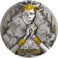 Монета "Фрейя", 2025 г., Серебро, 62,2 гр., проба 999, КАМЕРУН